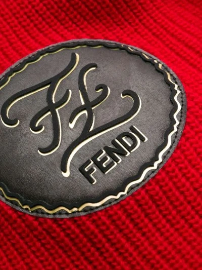 Shop Fendi Two-tone Zipped Cardigan In F18ng-moka+berry