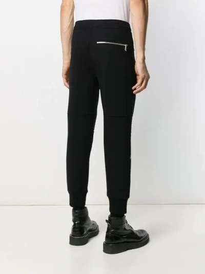 Shop Neil Barrett Cropped Zip-embellished Track Pants In Black
