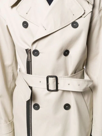 Shop Dsquared2 Belted Trench Coat In Neutrals