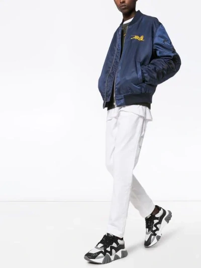 Shop Kenzo Jumping Tiger Bomber Jacket In Blue