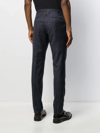 Shop Pt01 Tartan Twill Suit Trousers In Blue