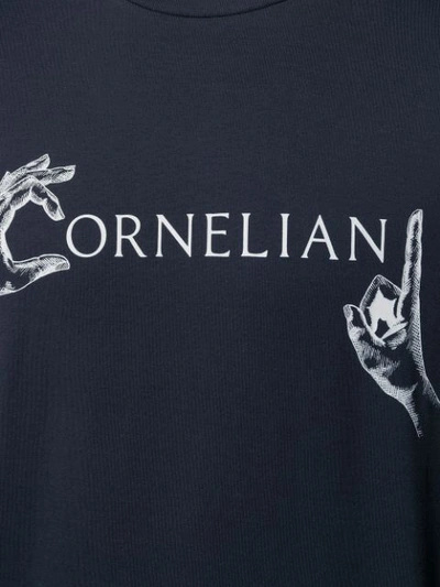Shop Corneliani Logo Print T In Blue