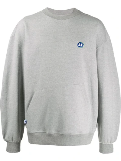 Shop Ader Error Embroidered Logo Sweatshirt In Grey