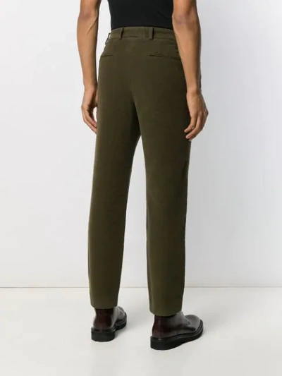 Shop Maison Flaneur Straight-leg Trousers In Green