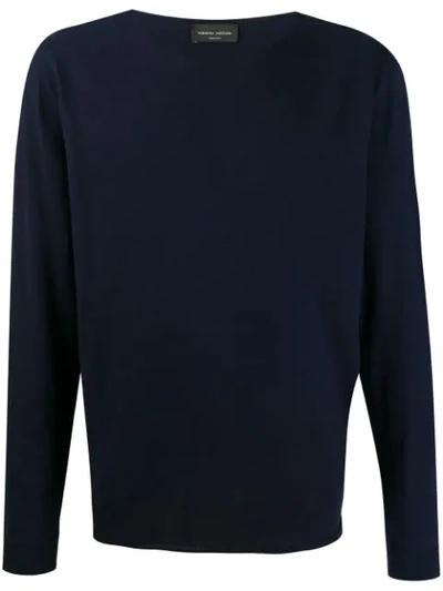 Shop Roberto Collina Raw Finish Knit Top In Blue