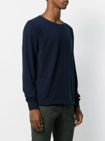 Shop Roberto Collina Raw Finish Knit Top In Blue
