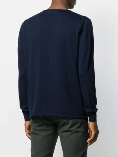 Shop Roberto Collina Raw Finish Knit Top In Blue