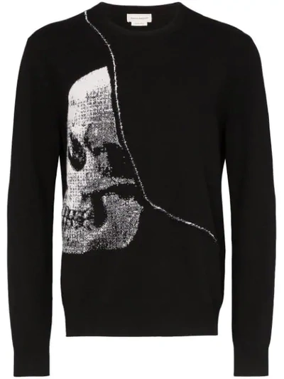 Shop Alexander Mcqueen Jacquard Skull Sweater - Black