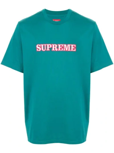Floral Logo Tee In Green