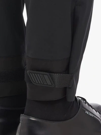 Shop Prada Touch Strap Detail Trousers - Black