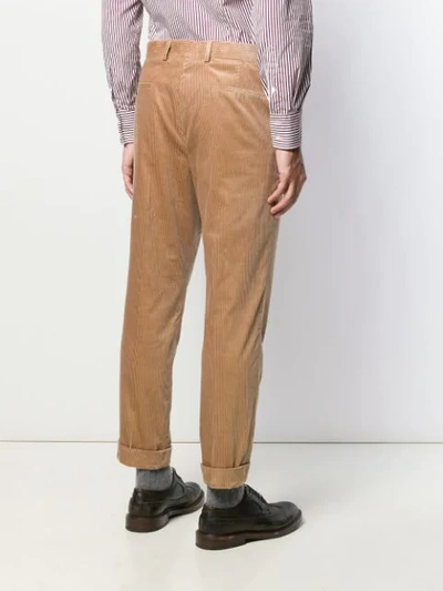 Shop Brunello Cucinelli Corduroy-style Trousers In Neutrals