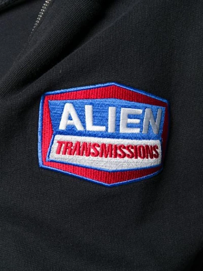 Shop Sss World Corp Alien Contrast Embroidered Hoodie In Black