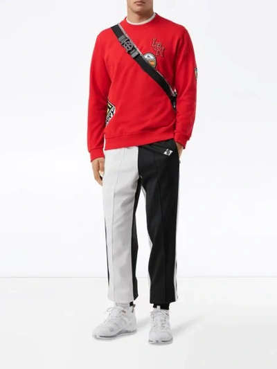 Shop Burberry Patches Sweatshirt In Red
