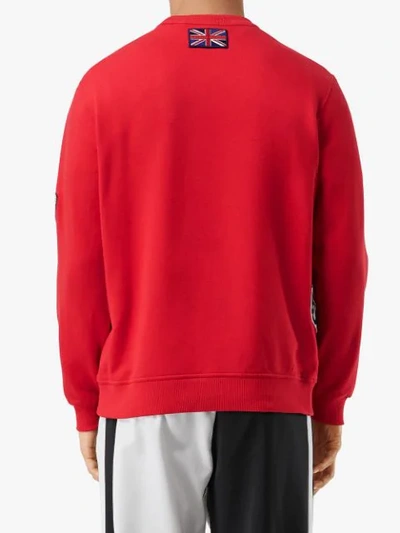 Shop Burberry Patches Sweatshirt In Red