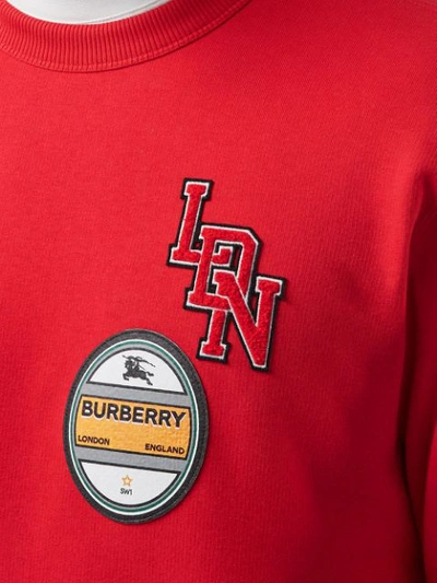 Shop Burberry Patches Sweatshirt In Red