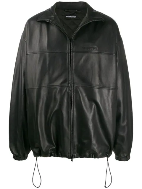 balenciaga oversized leather jacket