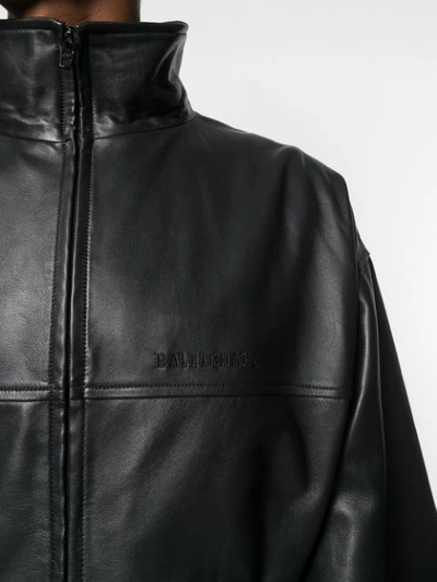 Shop Balenciaga Panelled Bomber Jacket In Black