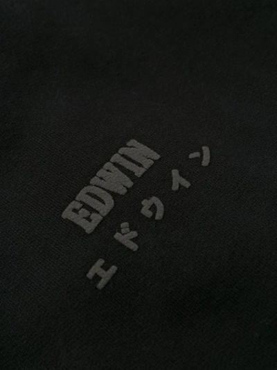 Shop Edwin Printed Logo Sweater In Black