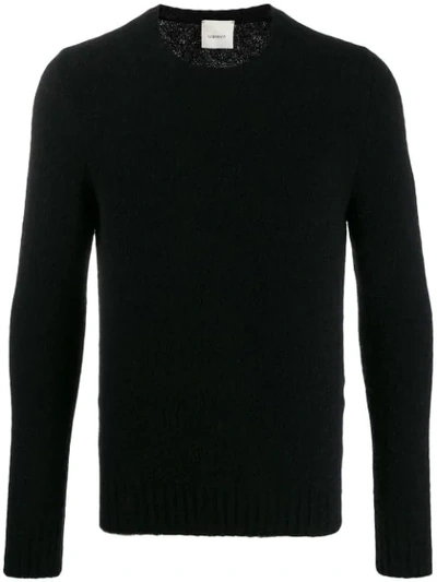 Shop Leqarant Textured Knit Crew Neck Sweater In Black