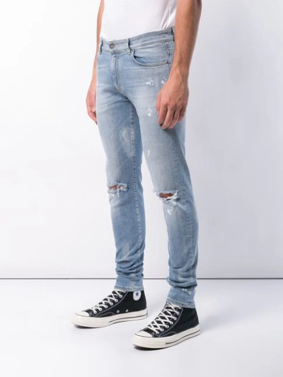 Shop Represent Straight-leg Distressed Jeans In Blue