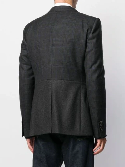 Shop Alexander Mcqueen Hybrid Check Tweed Blazer In Grey