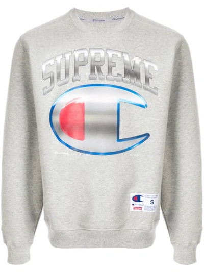 Supreme X Champion Sweatshirt In Grey | ModeSens