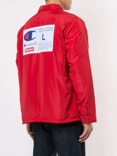 Supreme X Champion Label Coach Jacket In Red | ModeSens