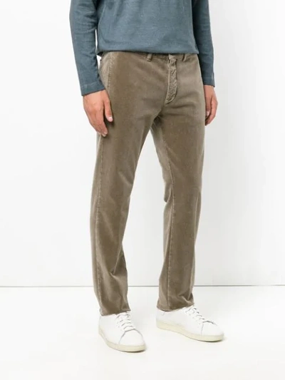 Shop Massimo Alba Textured Slim-fit Trousers In Brown