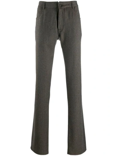 Shop Canali Slim Fit Trousers In Brown