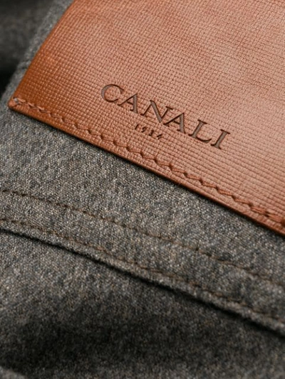 Shop Canali Slim Fit Trousers In Brown