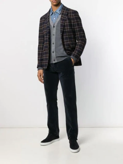 Shop Altea Knitted Slim Fit Cardigan In Grey