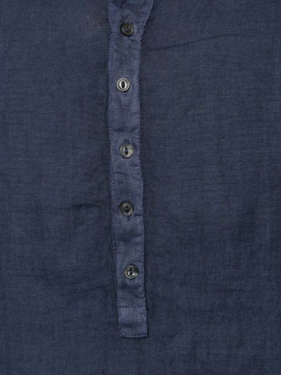 Shop 120% Lino Half Button Shirt In Blue