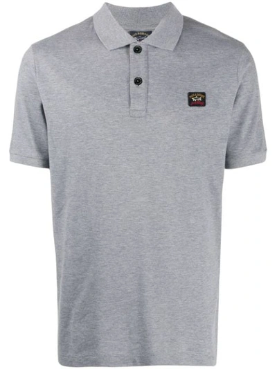 Shop Paul & Shark Logo Patch Polo Shirt In Grey
