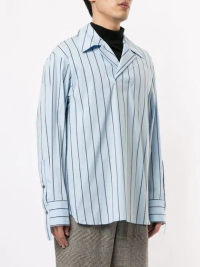 Shop Wooyoungmi Striped Shirt In 830l Light Blue