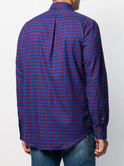 Shop Polo Ralph Lauren Long Sleeved Checked Pattern Shirt In Blue