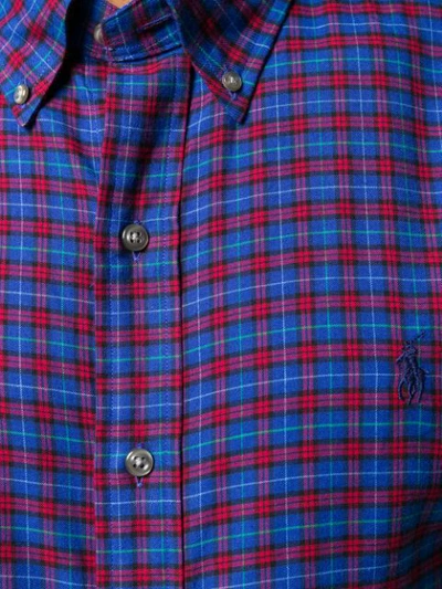 Shop Polo Ralph Lauren Long Sleeved Checked Pattern Shirt In Blue