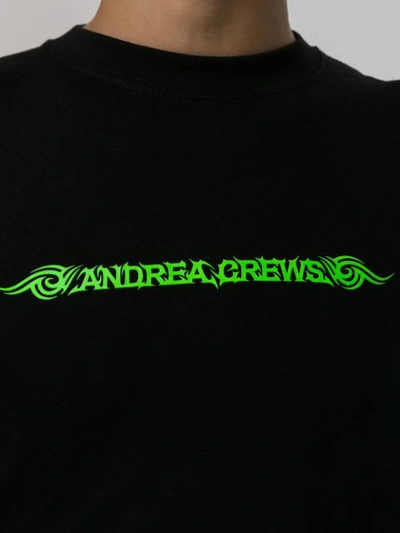 Shop Andrea Crews Logo Print Sweatshirt In Black