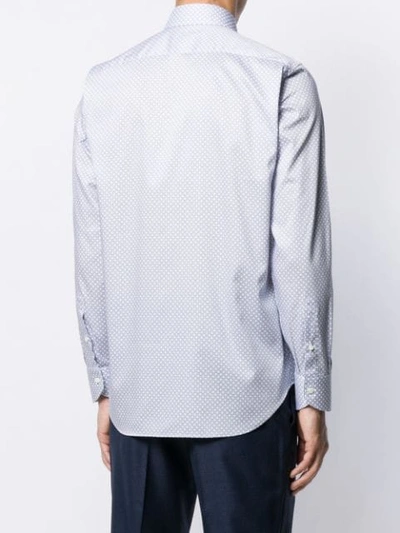 Shop Canali Embroidered Fitted Shirt In White