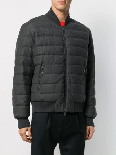 Shop Paul & Shark Down Quilted Jacket In Grey