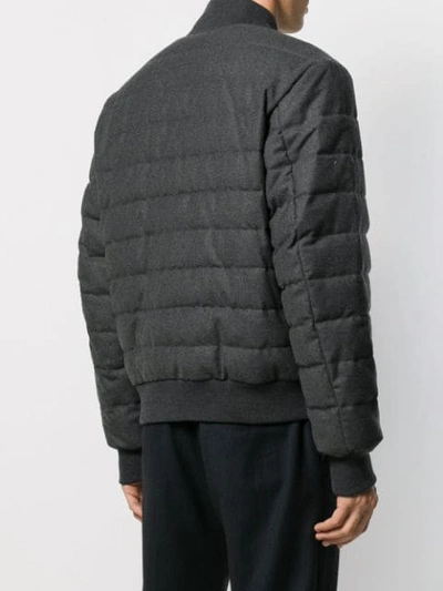 Shop Paul & Shark Down Quilted Jacket In Grey