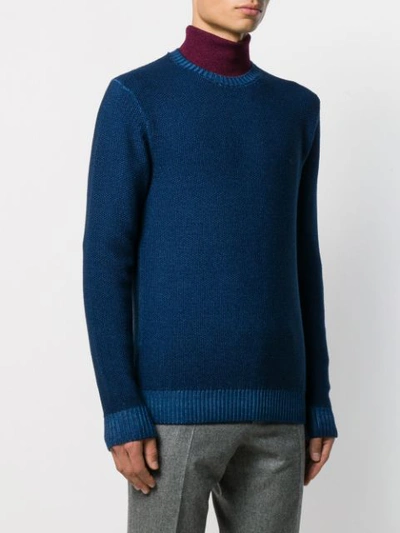 Shop Altea Gauge 7 Textured Knit Jumper In Blue