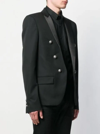 Shop Balmain Military Tuxedo Blazer - Black
