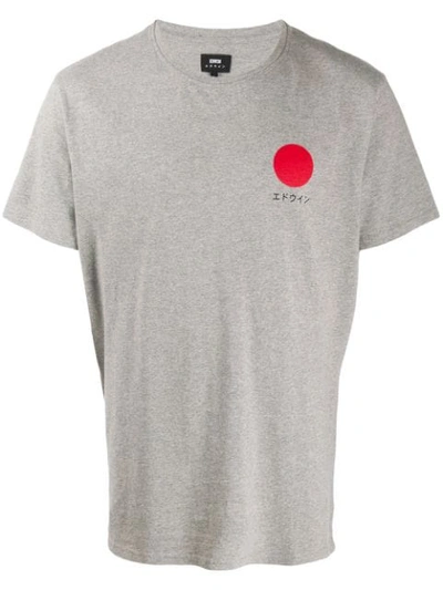 Shop Edwin Short Sleeved Cotton T-shirt In Grey