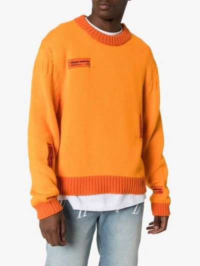 Shop Heron Preston Label Tag Jumper - Orange