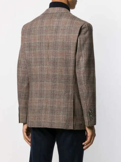 Shop Brunello Cucinelli Houndstooth Check Blazer In Brown