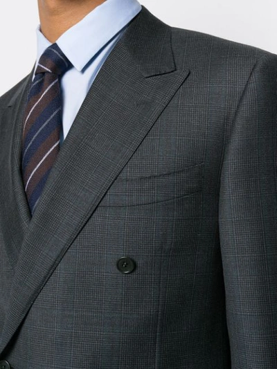 Shop Canali Double Breasted Formal Suit In Black