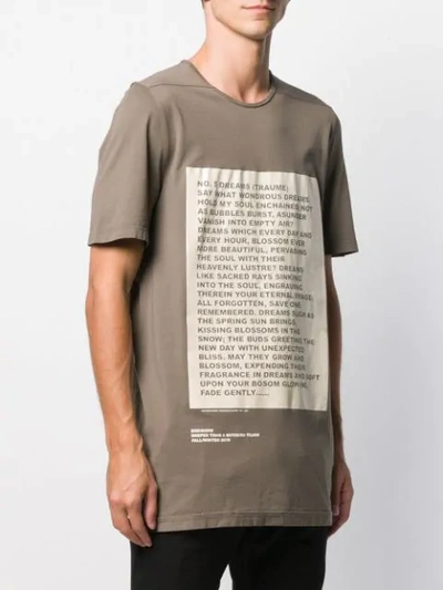 Shop Rick Owens Drkshdw Poem Print T-shirt In 3421 Dust/natural