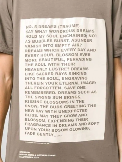 Shop Rick Owens Drkshdw Poem Print T-shirt In 3421 Dust/natural