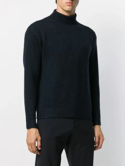 Shop Laneus Rollneck Knit Sweater In Blue