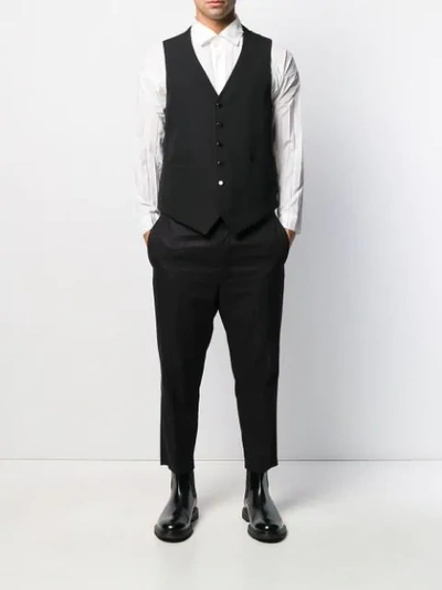 Shop Fumito Ganryu Button-down Fitted Waistcoat In Black